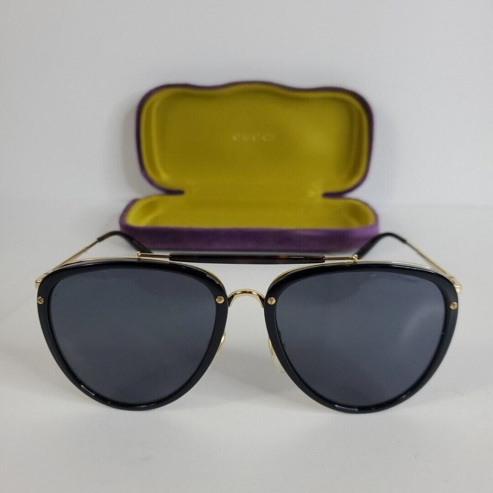 Gucci GG0672S Men's Grey Gold Frame Grey Lens Aviator Sunglasses 58MM